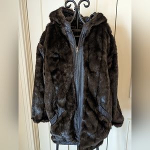 Black Pancho Sweater, faux fur